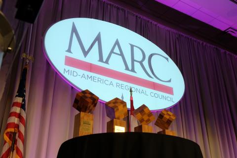 The Regional Leadership awards on the stage at the 2024 Regional Assembly