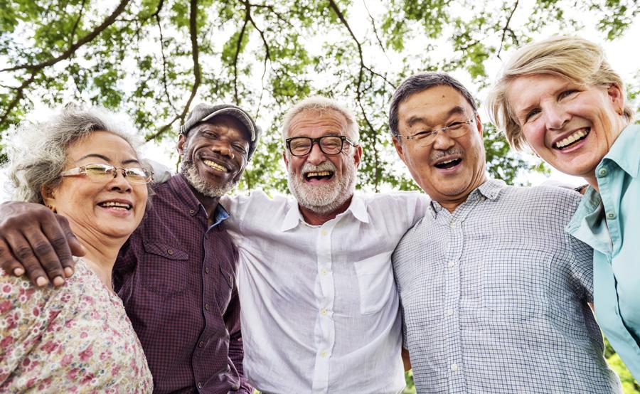 group of happy older adults